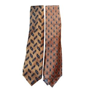 J.Z. Richards Necktie Silk Hand Made‎ in USA Designer Patterned Tie- Set of 2